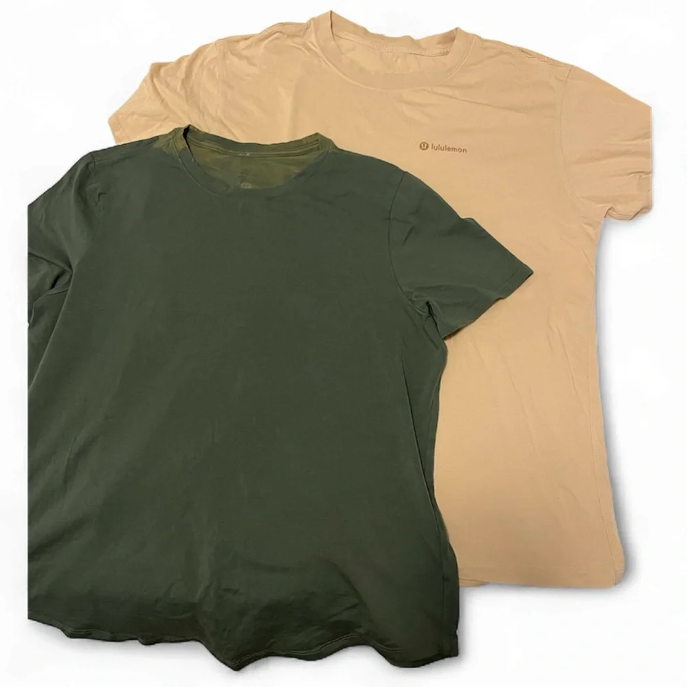 2 Flawed Lululemon T-Shirts Love Shirt All Yours Shirt Logo Green Yellow